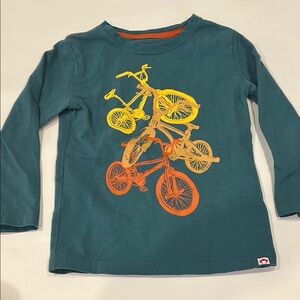 Appaman Teal Long Sleeve Tee with Bicycle Design